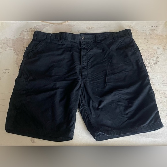 Carhartt Flat Front Carpenter Work In Progress Black Shorts Cotton Size 50 - Picture 5 of 7